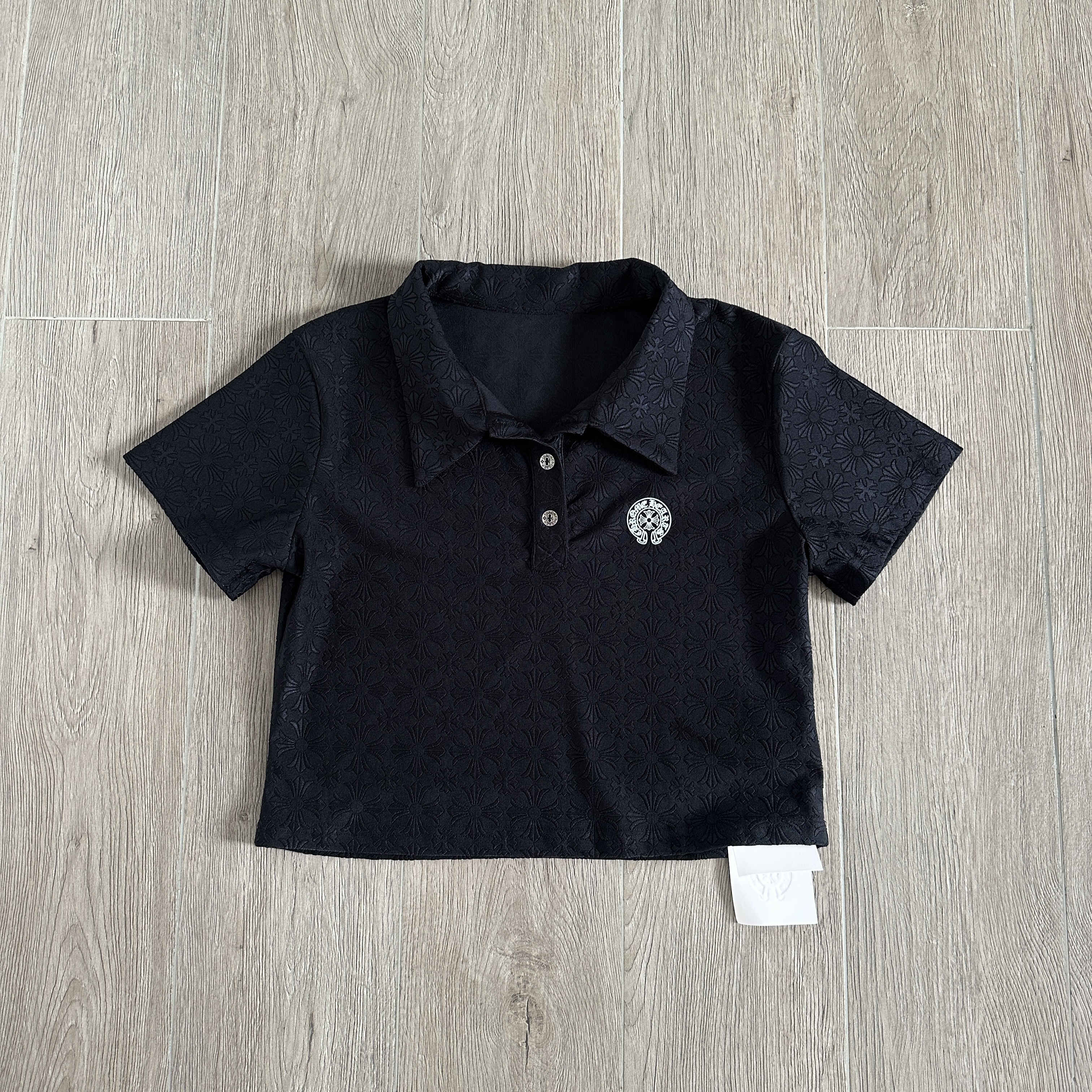 Chrome Hearts Clothing Chrome Hearts Cross Dark Pattern Jacquard All Over Printed Polo T-shirt Skirt #393453 View 2 | Nigo Of