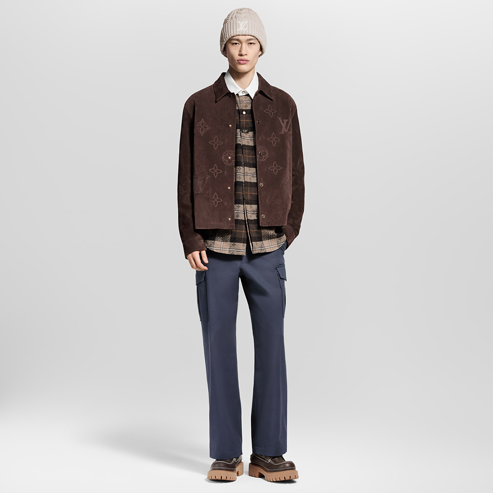 NIGO LOUIS VUITTON Monogram Embroidered Suede Overshirt #nigo376523