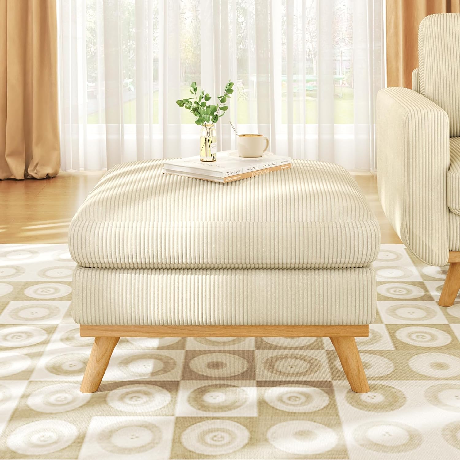 Vesgantti 172cm Loveseat Sofa Green, Comfy Corduroy Couch with Spring Cushion, 2 Seater Sofa with Solid Wood, Sofa Couch with Deep Seat, Sofa for Bedroom, Loveseat for Living Room, Green Office Couch