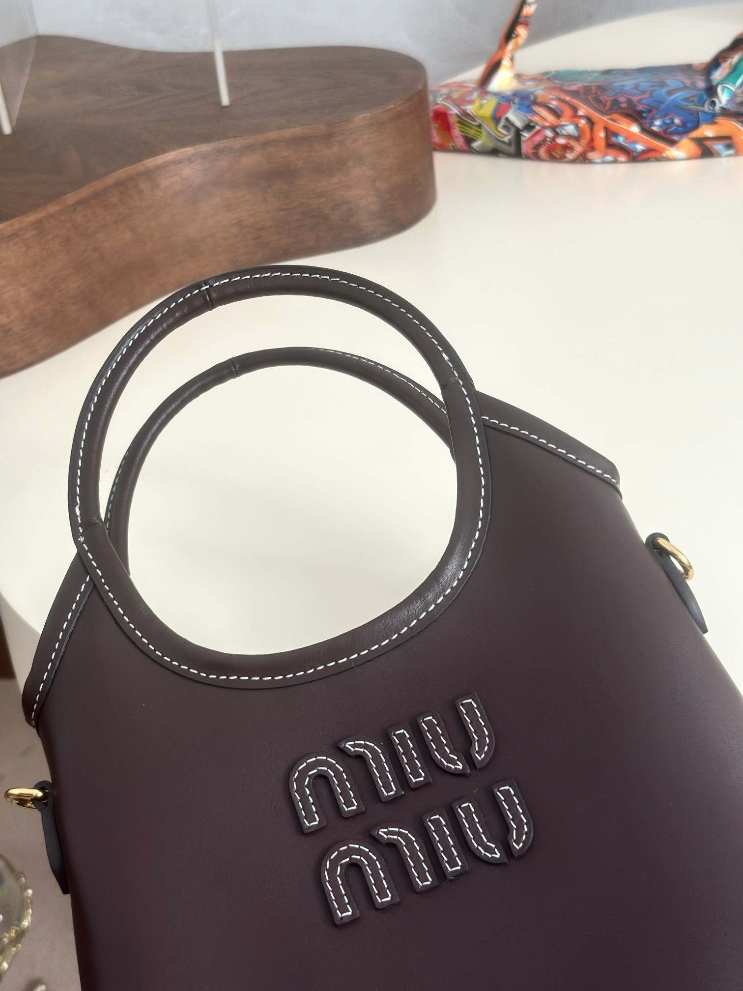 [TOP] Miu Miu Mini Tote Bag 20x24cm - Chocolate - 711 Luxury