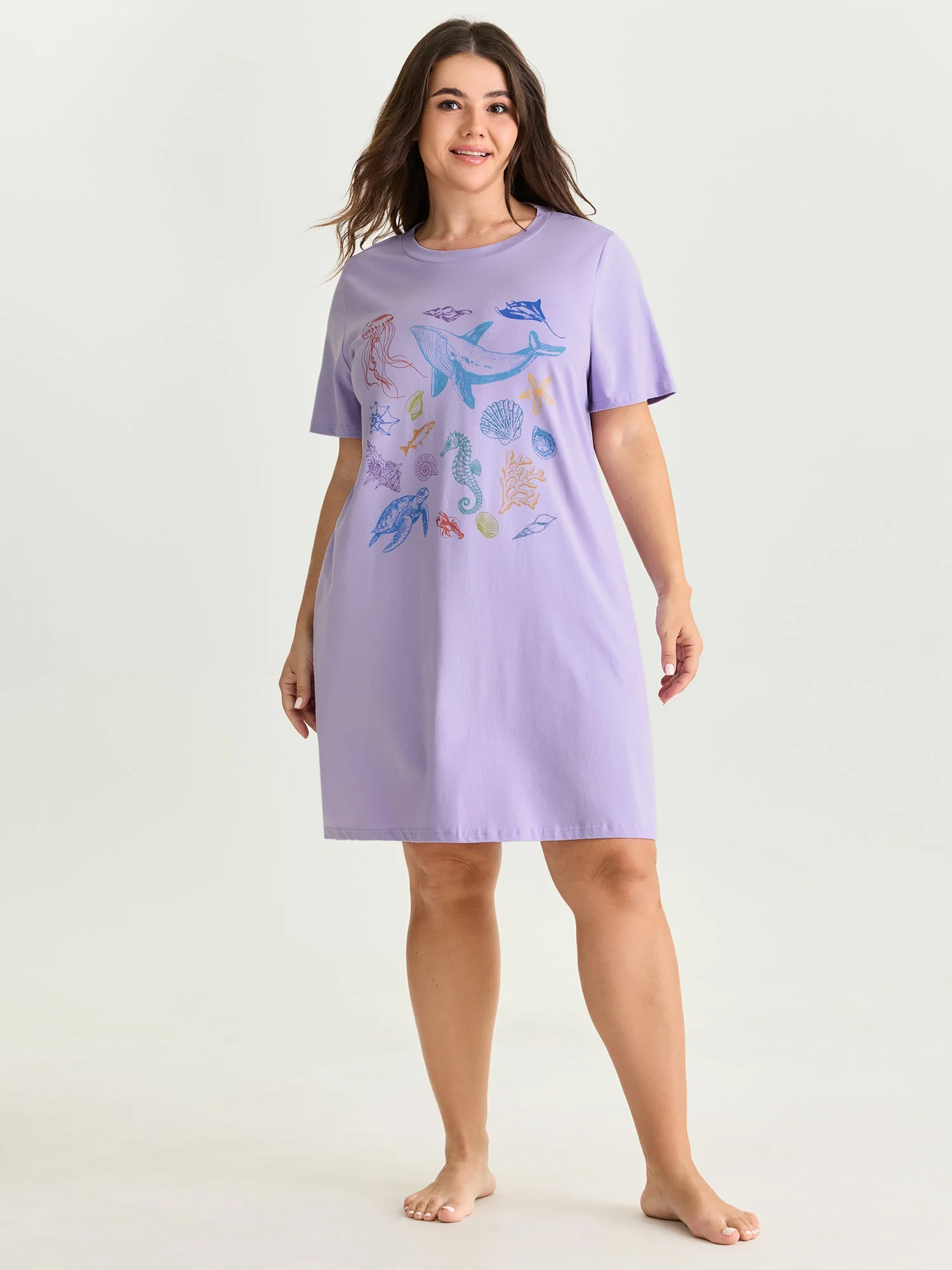 Cotton Ocean Elements Stretchy Lounge Dress