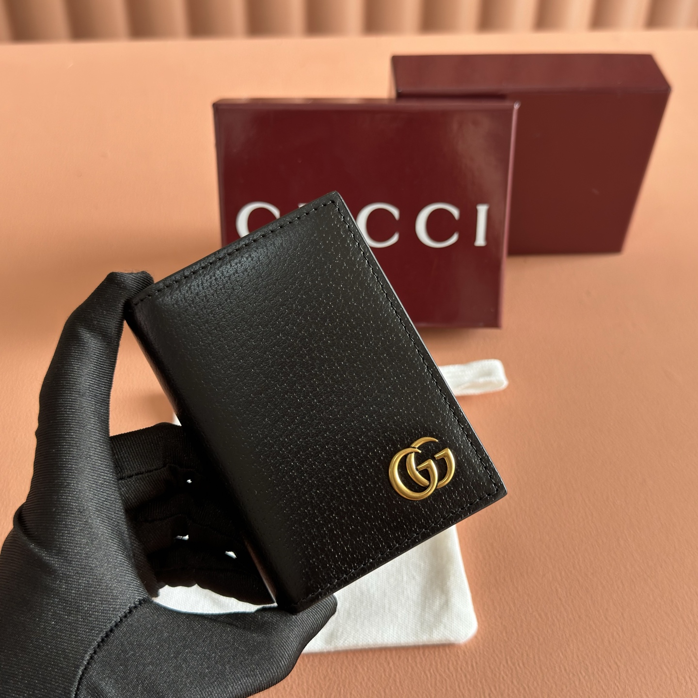 [TOP] GUCCI Marmont Wallet 10.5 x 7.5 x 2.5 CM - Black - 711 Luxury