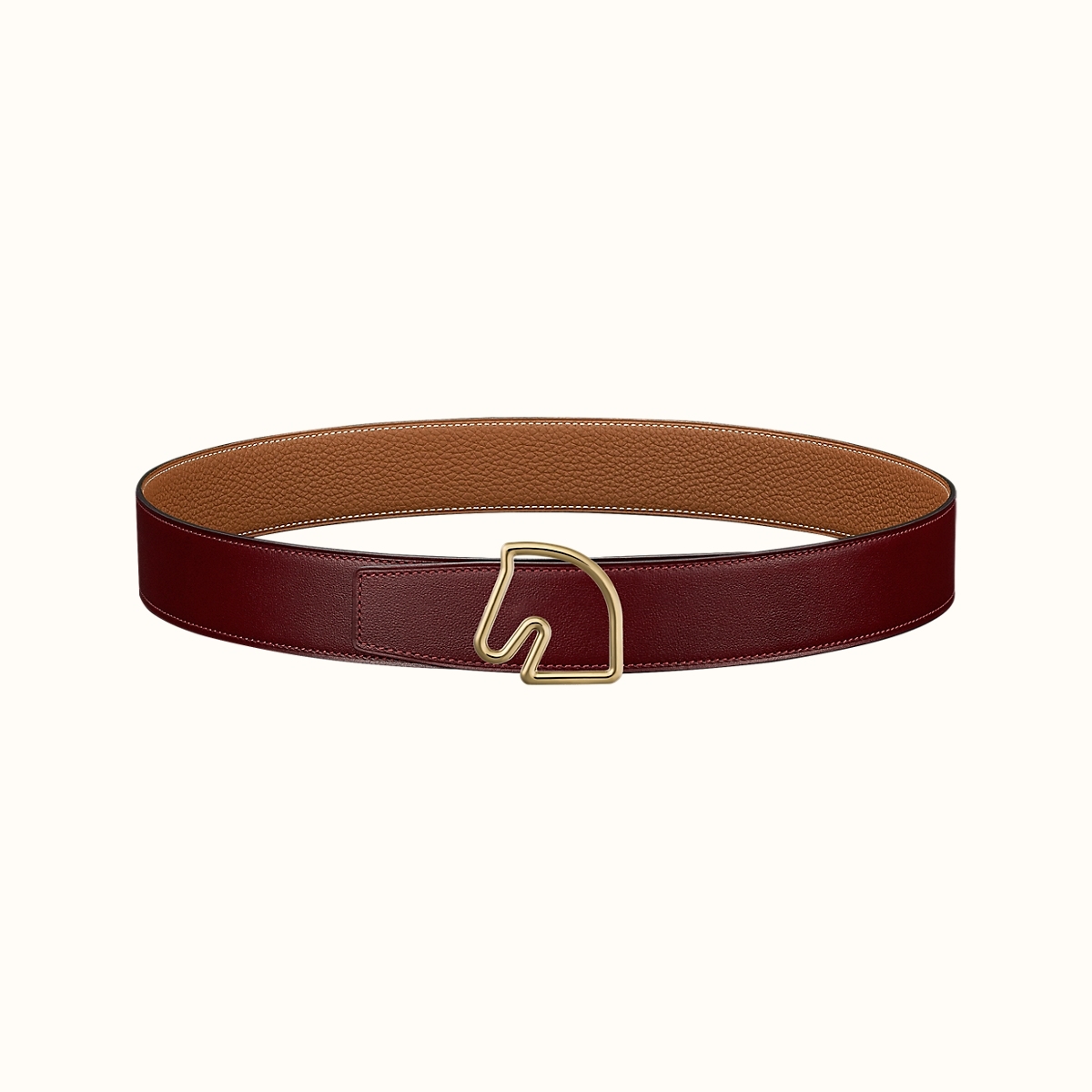 [TOP] HERMES Men's Calfskin Belt 38mm - Brown and Red - 711 Luxury