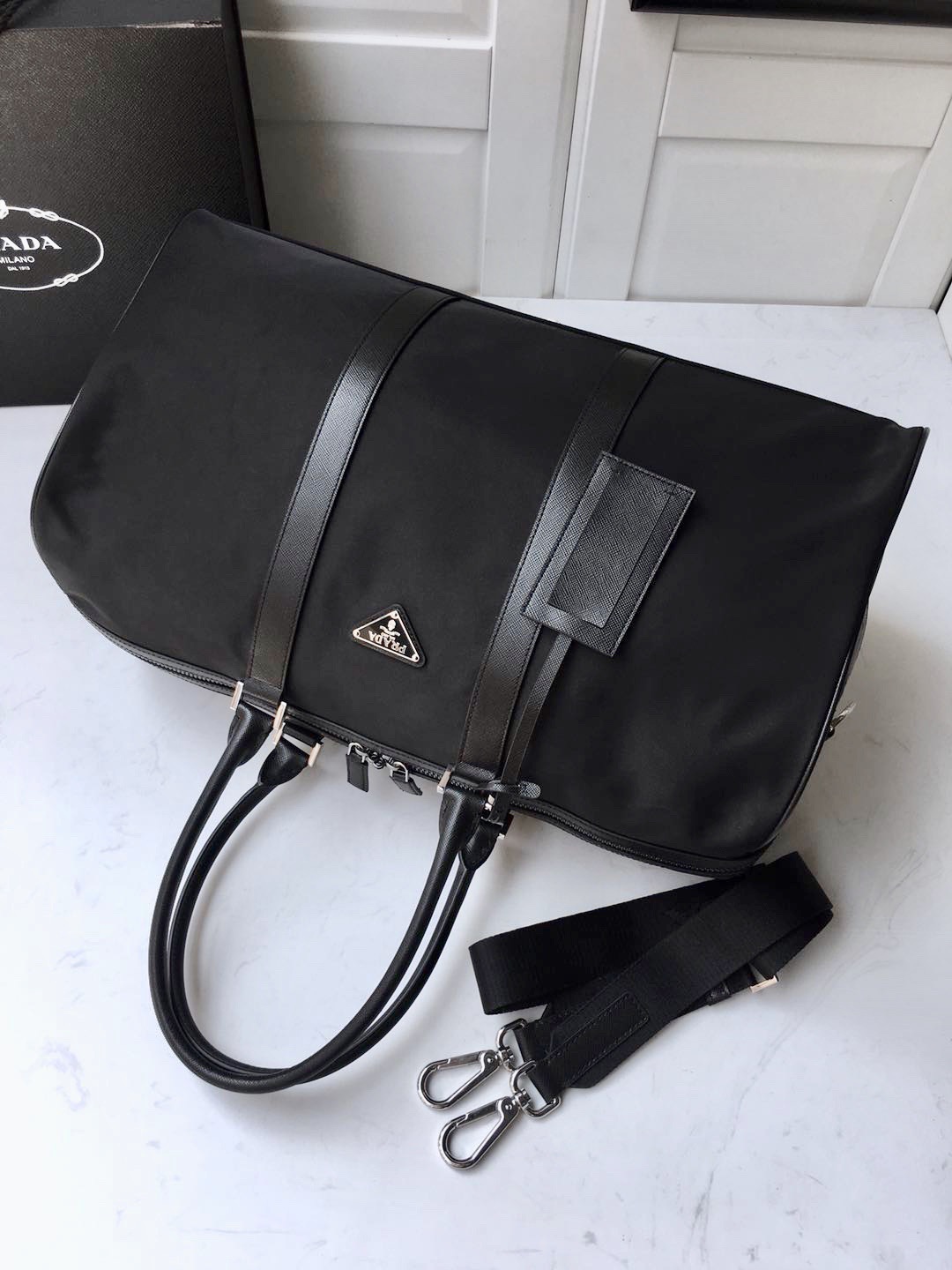 [TOP] PRADA Parachute Fabric Travel Bag  48x26x16.5cm - Black - 711 Luxury