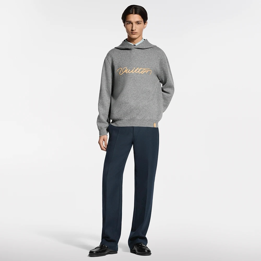 LOUIS VUITTON Signature Double Face Cashmere Hoodie #387479