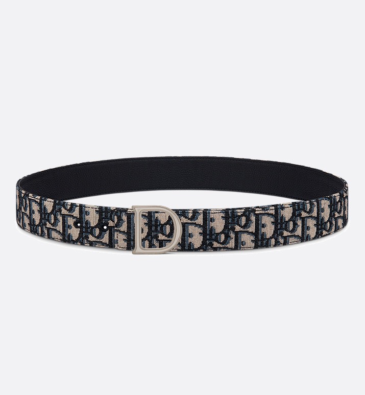 [TOP] Christian Dior Men's Belt Cowhide 35mm - Navy Blue - 711 Luxury