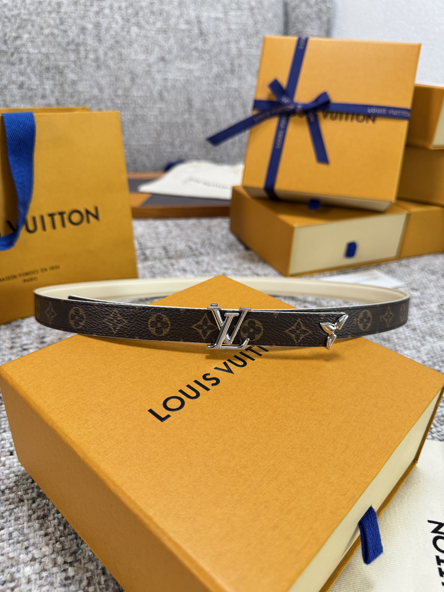 [TOP] Louis Vuitton LV Belt 2 cm - Brown - 711 Luxury