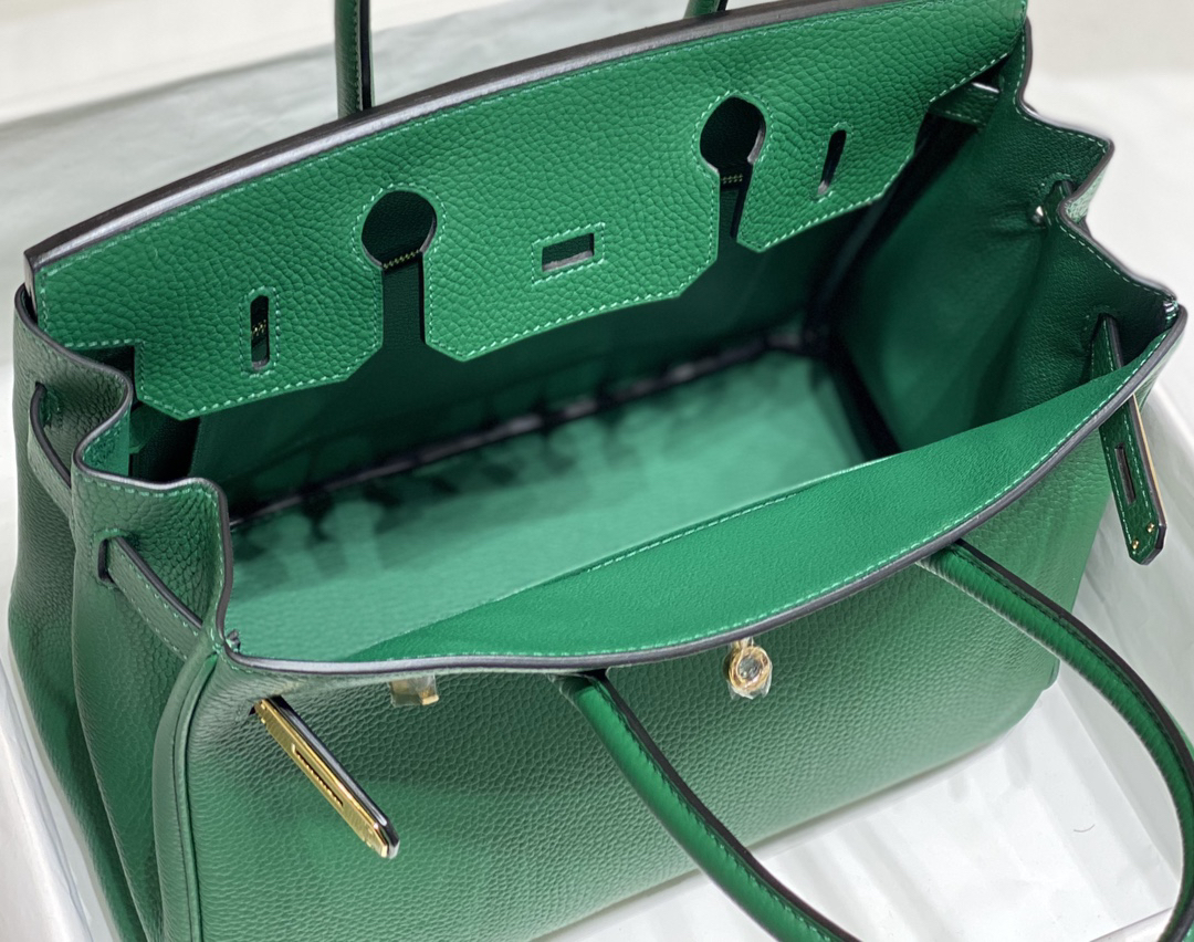 [TOP] HERMES Birkin Togo Leather 25cm - Vert Émeraude & GHW