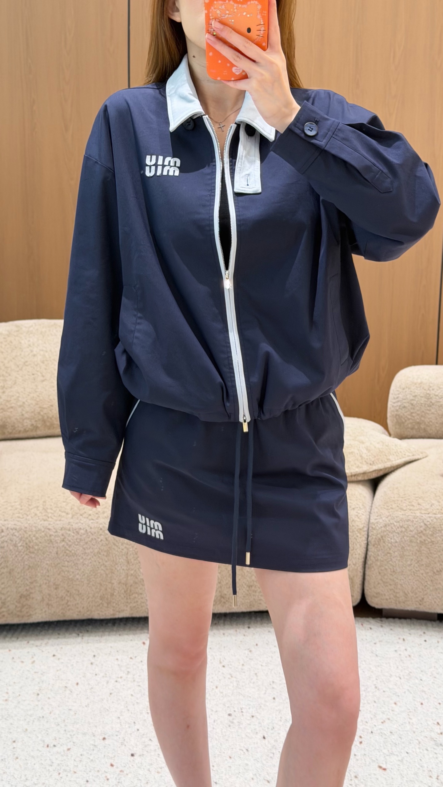 [TOP] Miu Miu Jacket + Skirt Set - Navy Blue - 711 Luxury