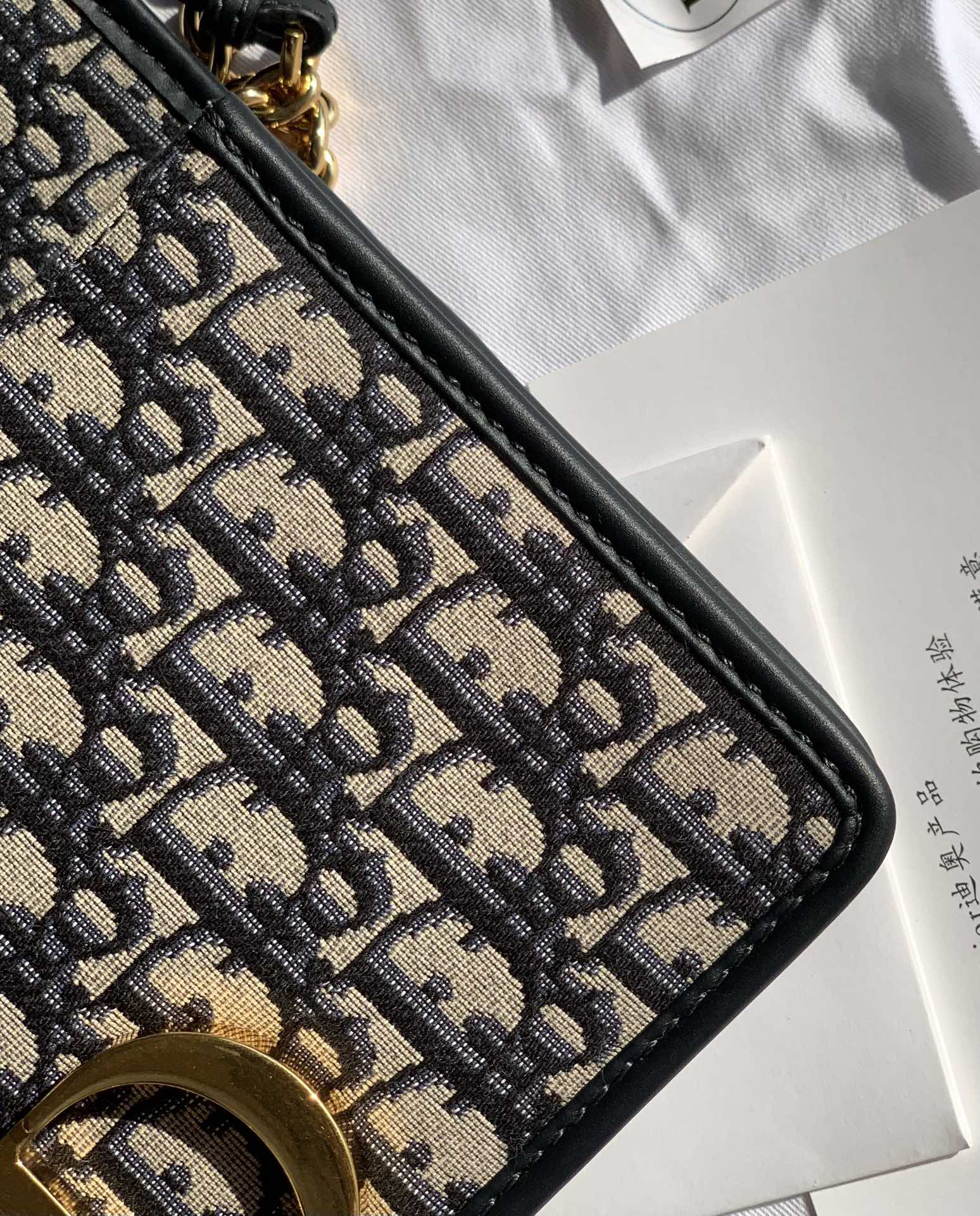 [TOP] Christian Dior Montaigne Bag with Chain 25x16.5x8cm - Navy Blue