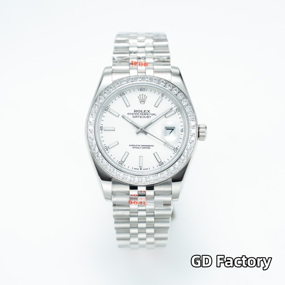 Designer white Accessory Rolrx Datejust White Dial & Diamond Bezel Stainless #396755 View 2 | Nigo Office