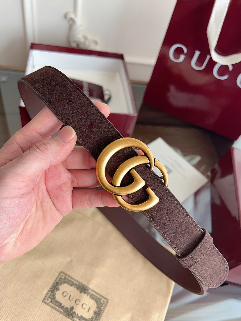 [TOP] GUCCI Belt 3cm - Brown - 711 Luxury