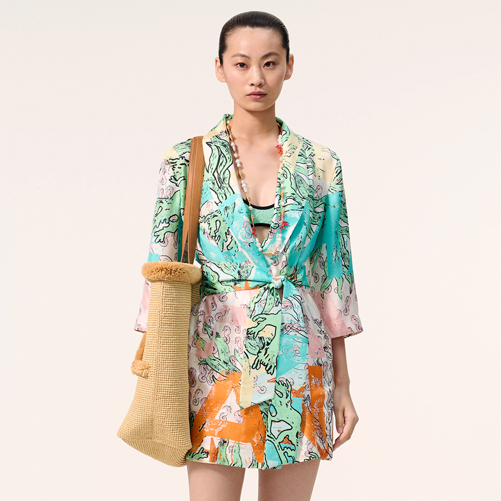 Chanel multicolor Clothing CHANEL Bathrobe Silk Multicolor #386679 | Nigo Office