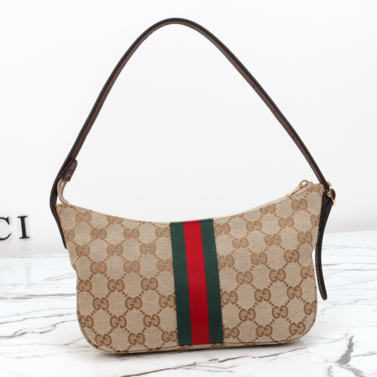 [TOP] GUCCI Lunetta Small Crossbody Bag 22×13×3cm - Brown