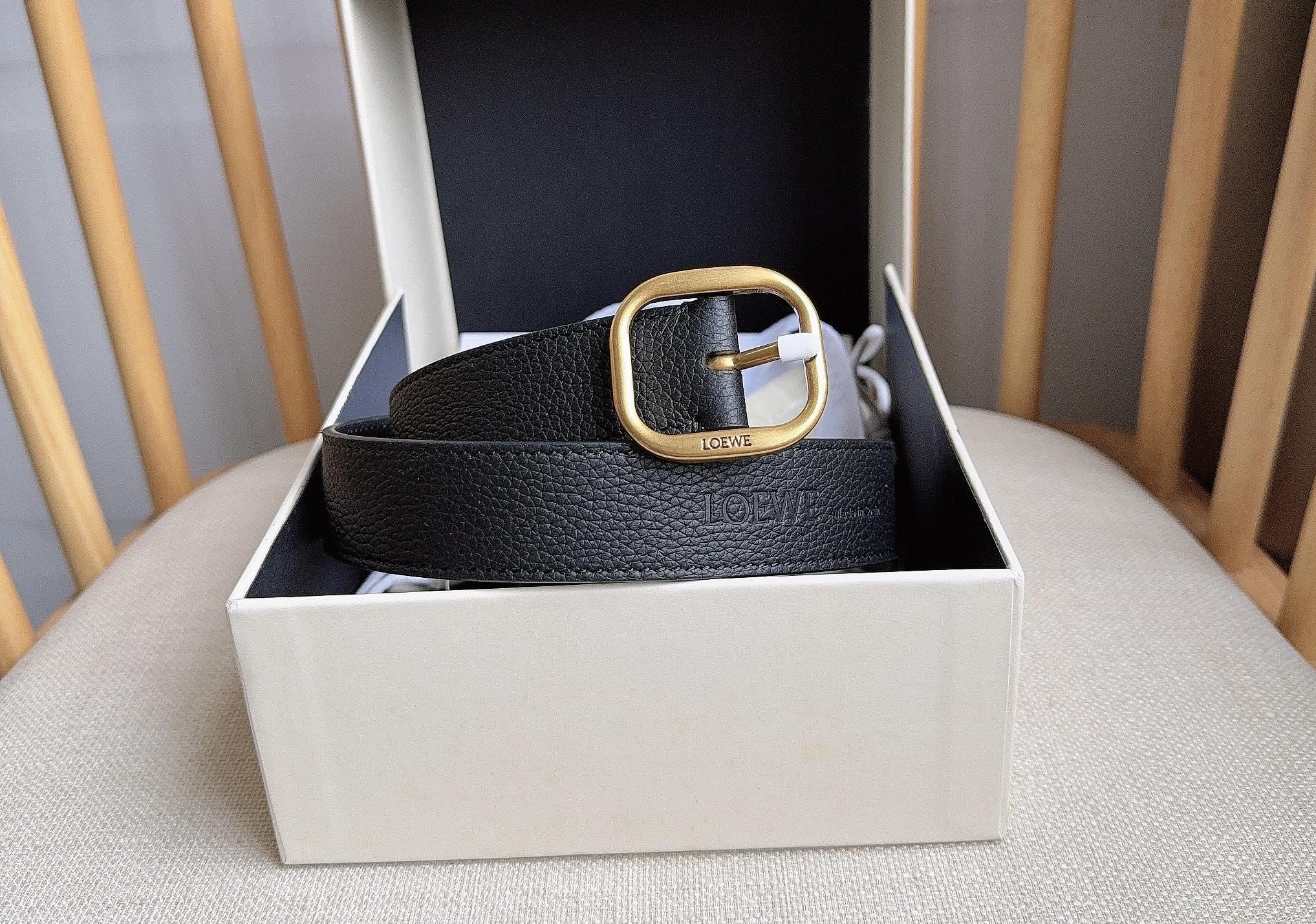 [TOP] LOEWE Leather Belt 3.0cm - Black - 711 Luxury