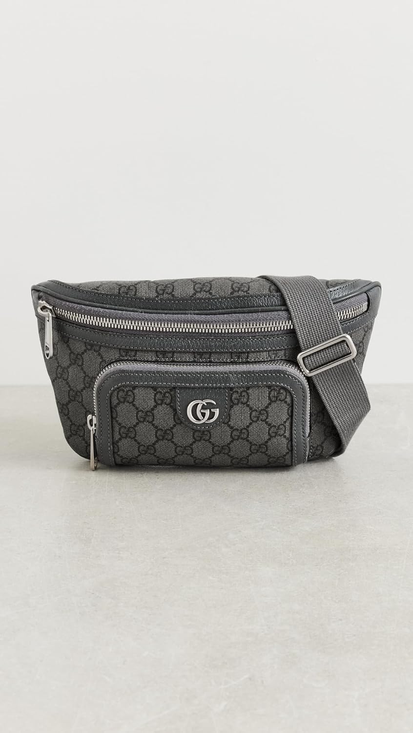 LV Women's Pre-Loved Gucci Waist Bag GG Supreme, Gray/Silver, One Size