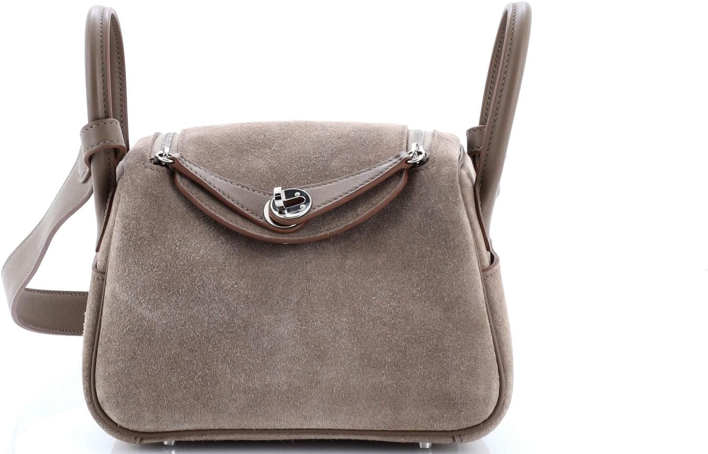 Hermès, Pre-Loved Lindy Bag Grizzly and Swift Mini, Gris Caillou