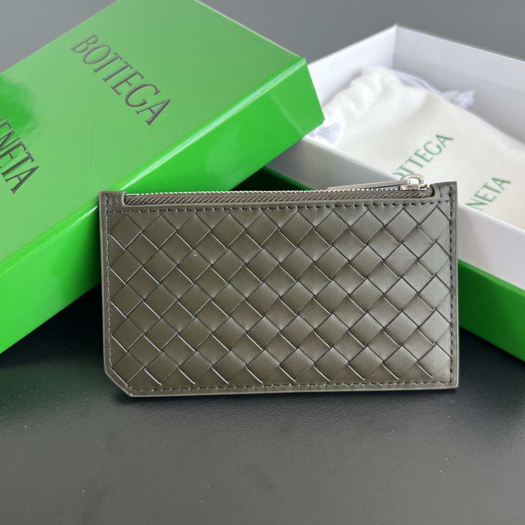 [TOP] Bottega Veneta BV Zipper-up Style Wallet - Military Green - 711 Luxury