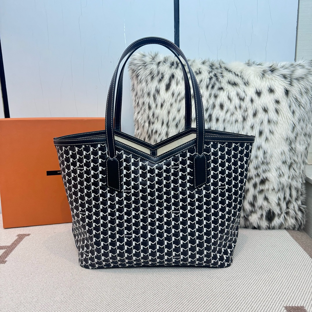 [TOP] MOYNAT M canvas Tote Bag 45x27.5x14cm - Black - 711 Luxury