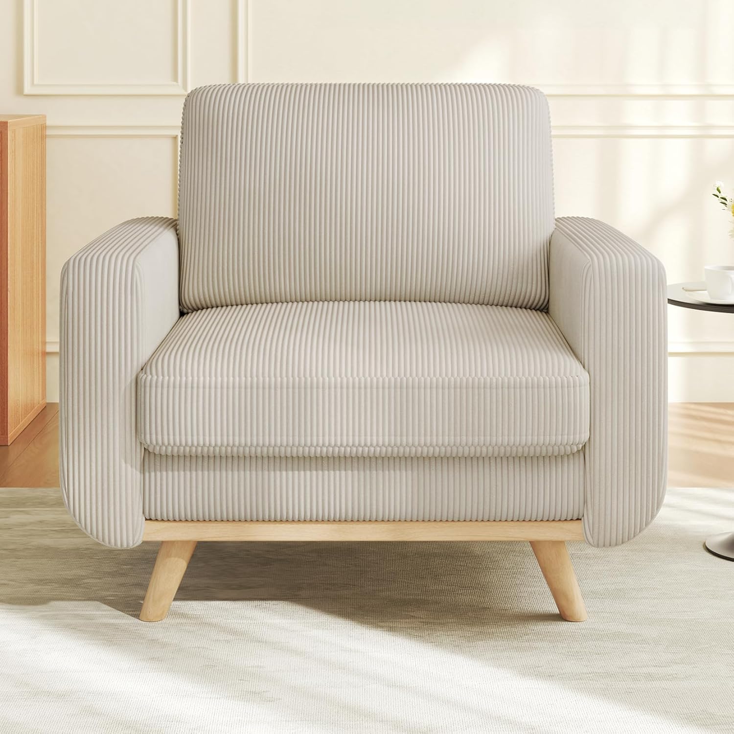 Vesgantti 172cm Loveseat Sofa Green, Comfy Corduroy Couch with Spring Cushion, 2 Seater Sofa with Solid Wood, Sofa Couch with Deep Seat, Sofa for Bedroom, Loveseat for Living Room, Green Office Couch