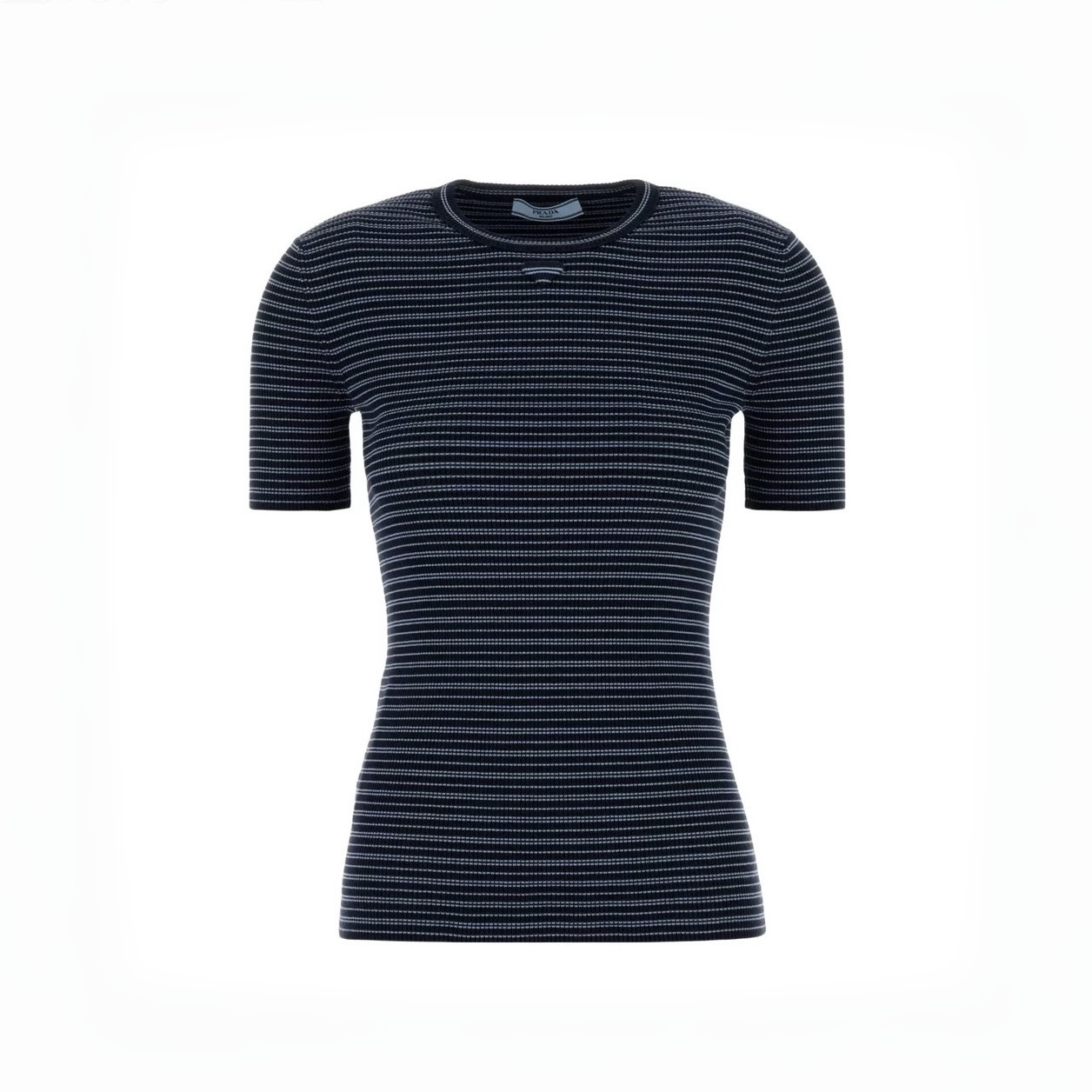 PRADA Striped Short-Sleeve Knit