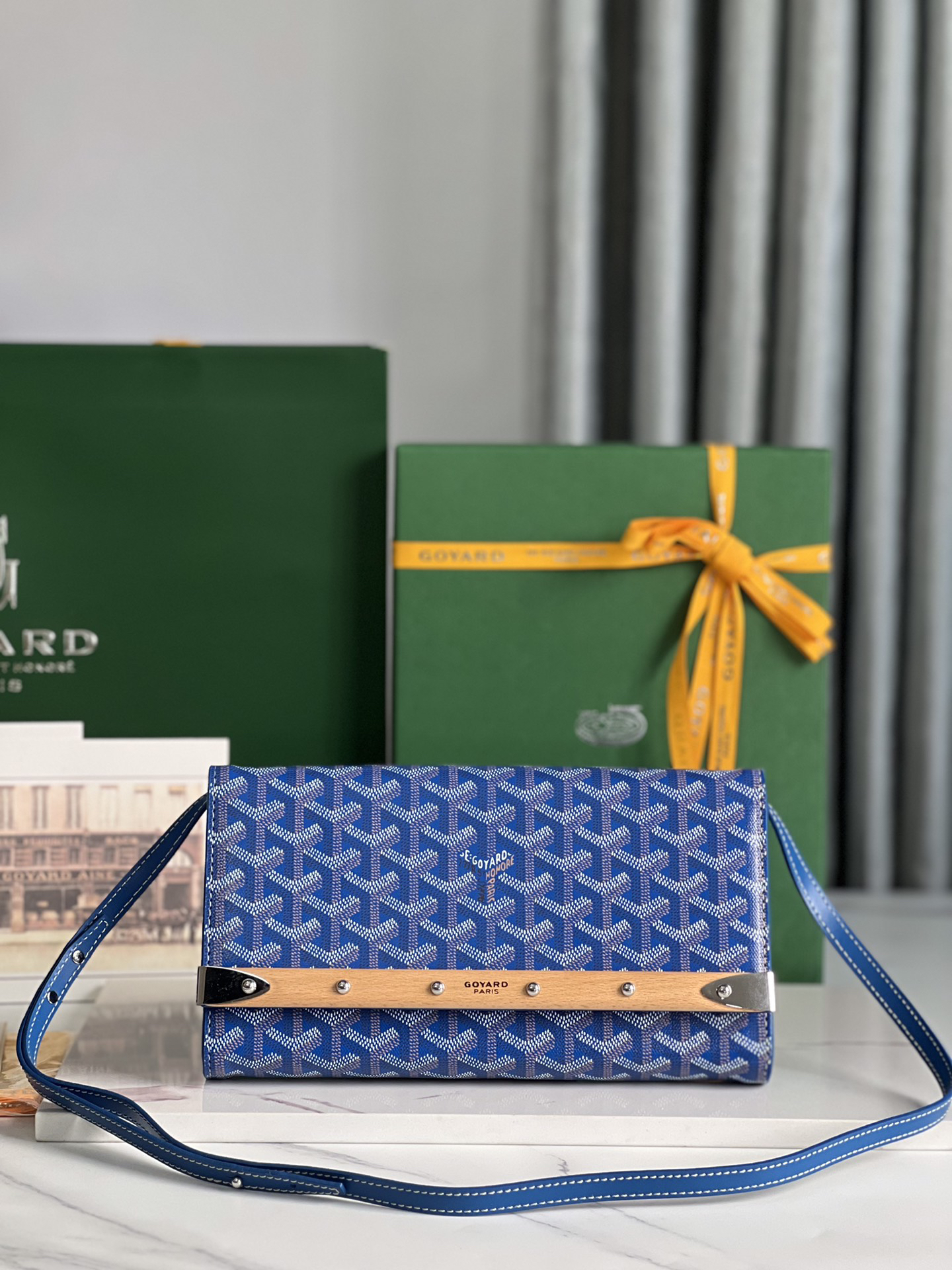 [TOP] Goyard Monte-Carlo Handbag 25×14.5×4cm - Blue & SHW - 711 Luxury