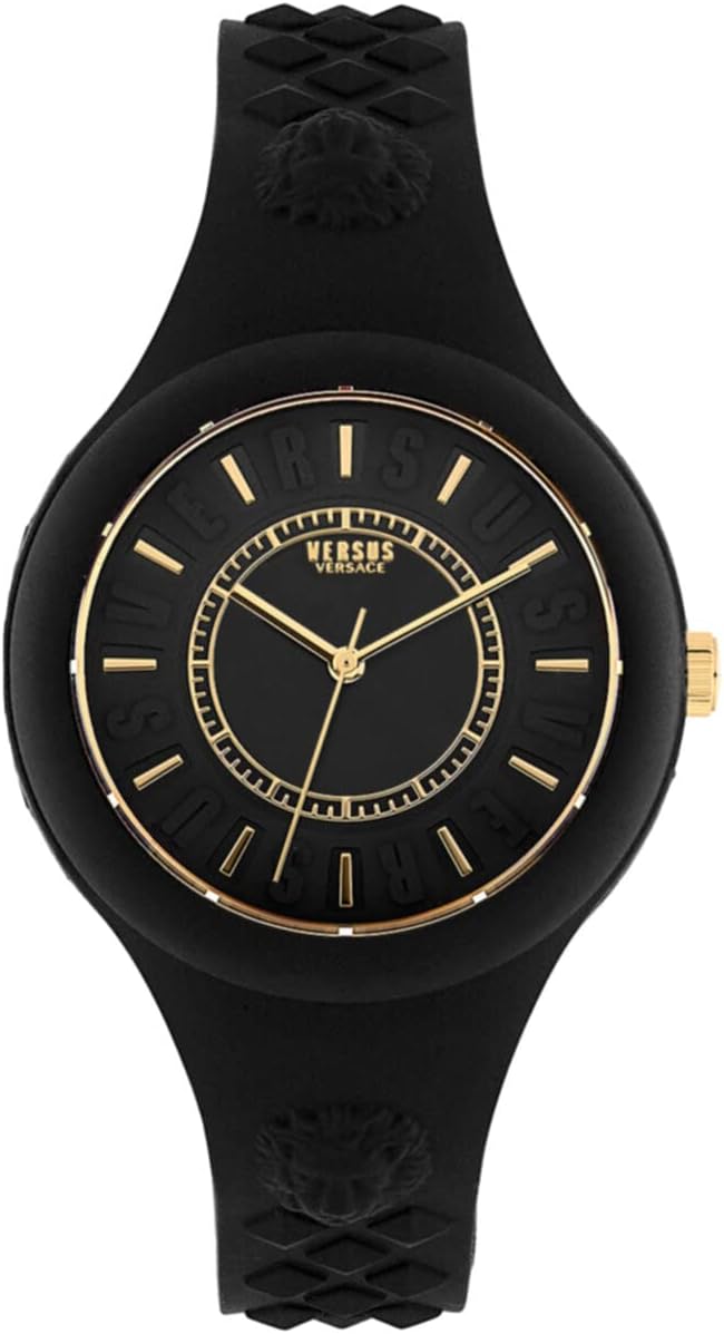 Versus Versace Womens Fire Island Fashion Watch. Adjustable and Sporty Silicone Strap. Includes Travel Gift Pouch.