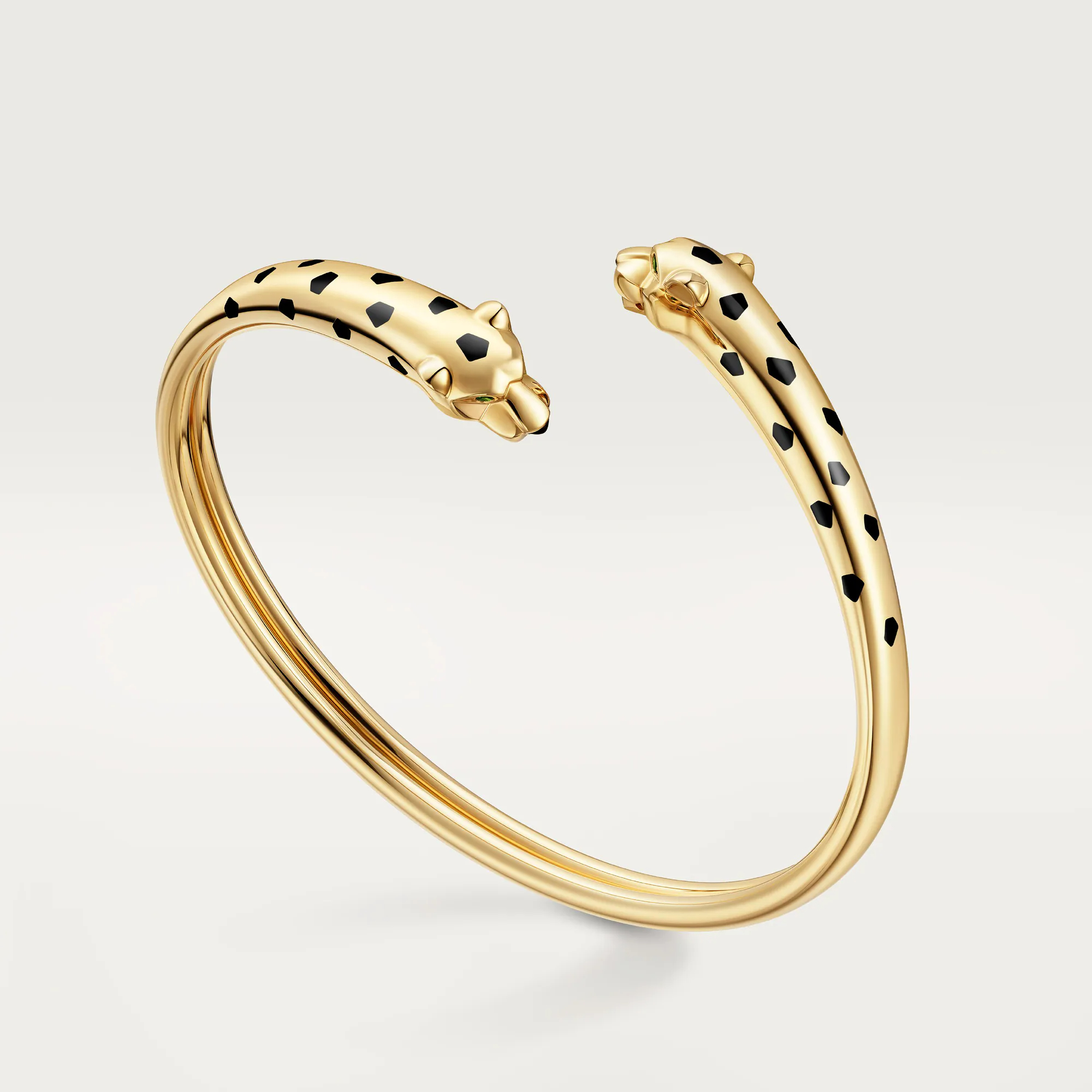 Carty Panther Motif Bracelet, Yellow Gold, Double Panther Head，Small