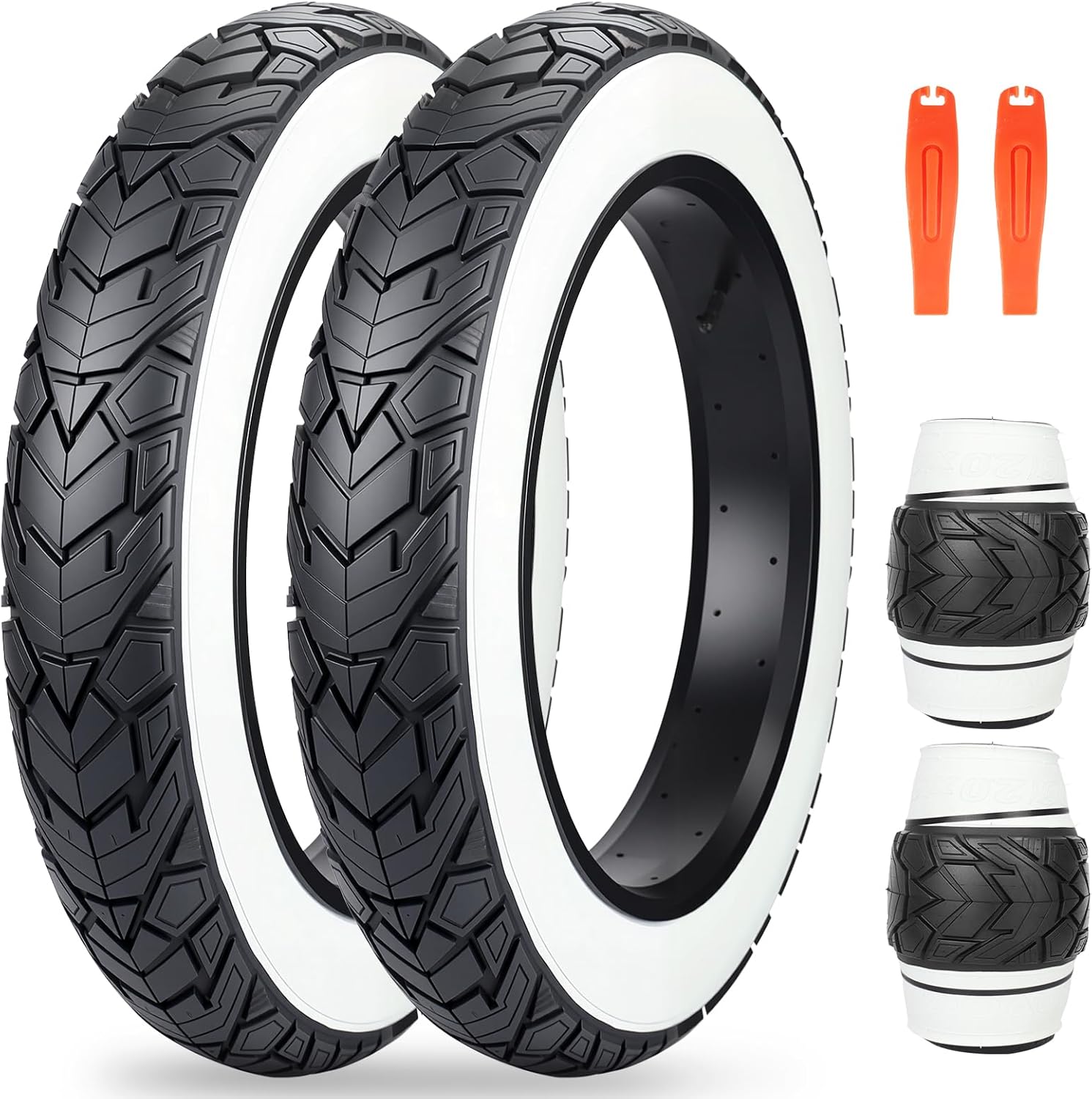 Bike tire and inner tube repair kit with tire levers for quick bicycle tire replacement