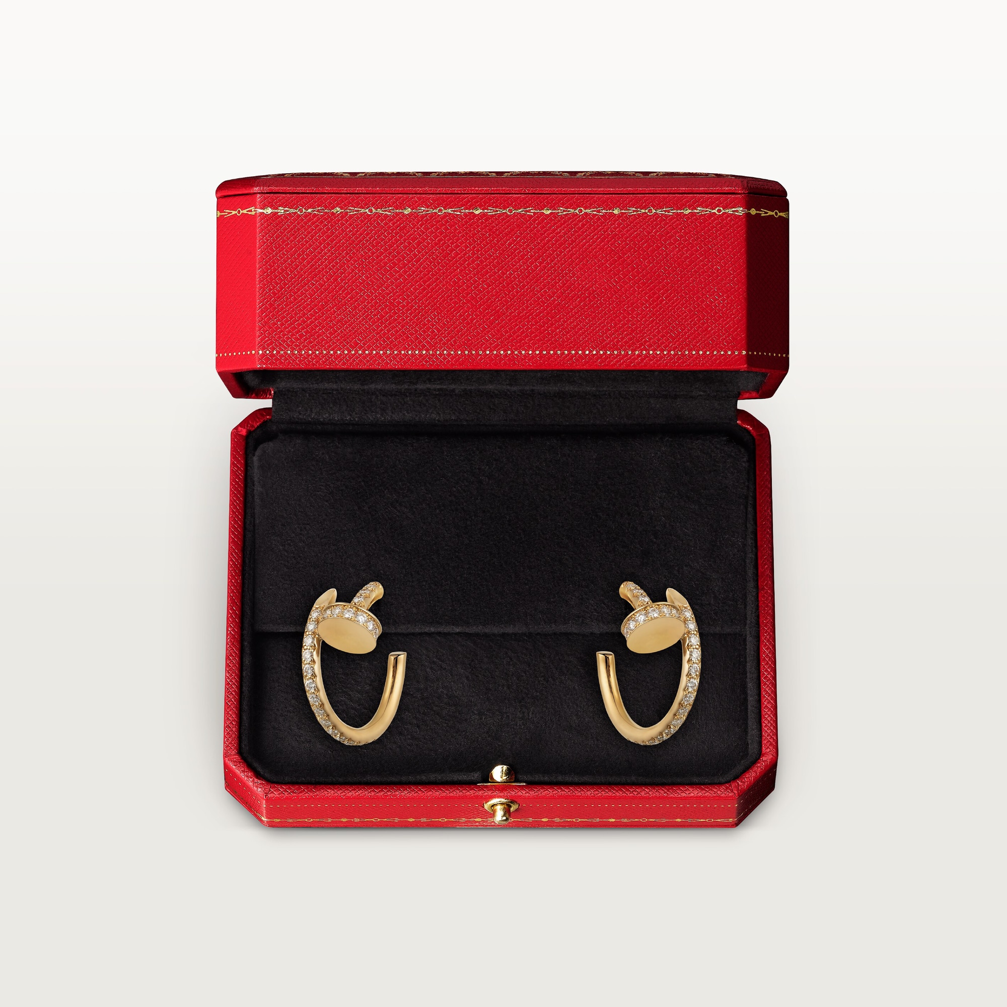 Carty Nails Solo Trace Earrings ,Yellow  Gold ,36 Moissanite