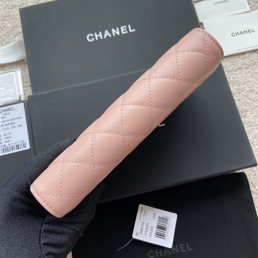 [TOP] CHANEL Long Folding Caviar Wallet 19cm - Pink - GHW - 711 Luxury