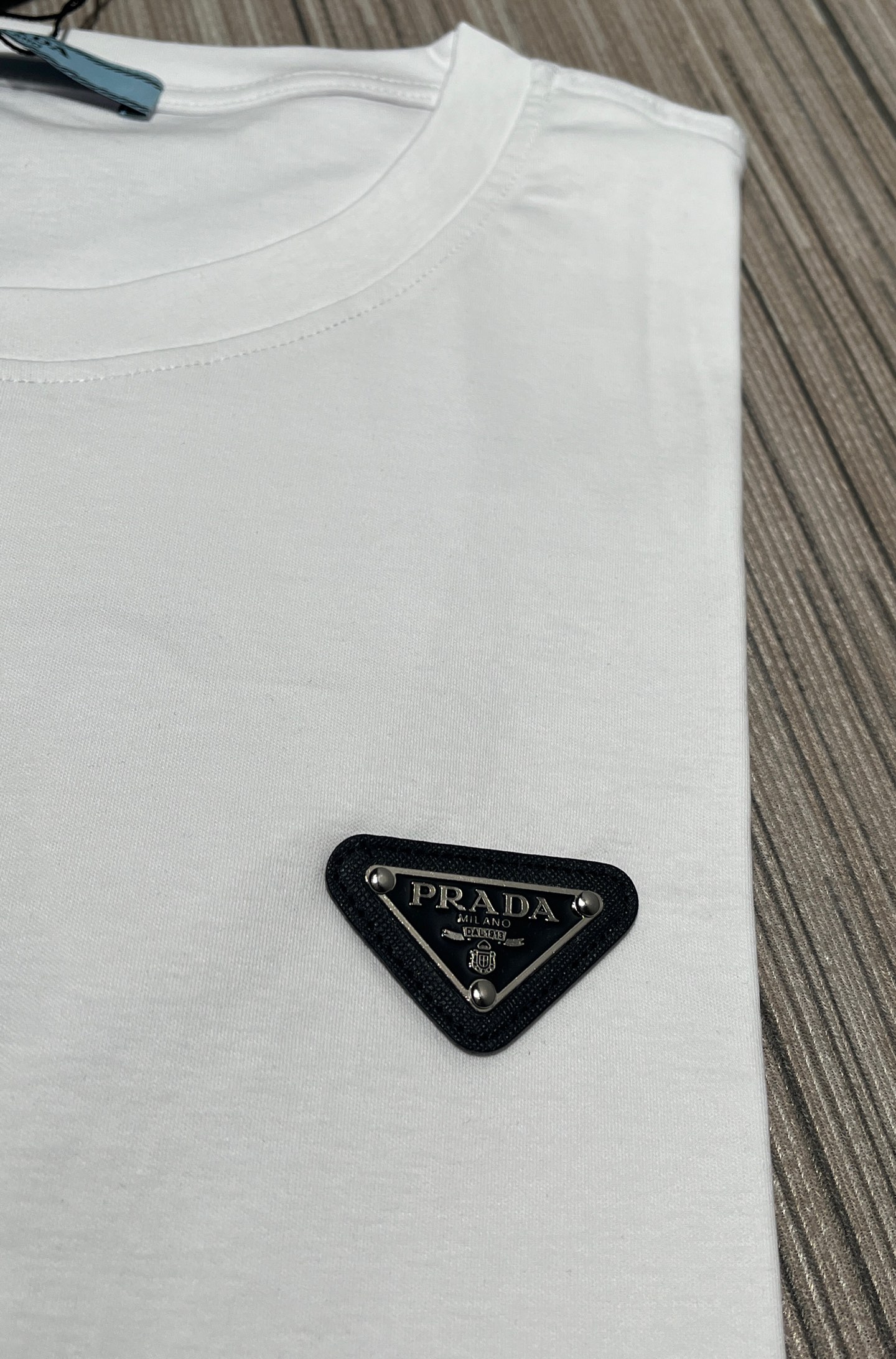 [TOP] PRADA Men's/Women's Logo T-Shirt - Black/White