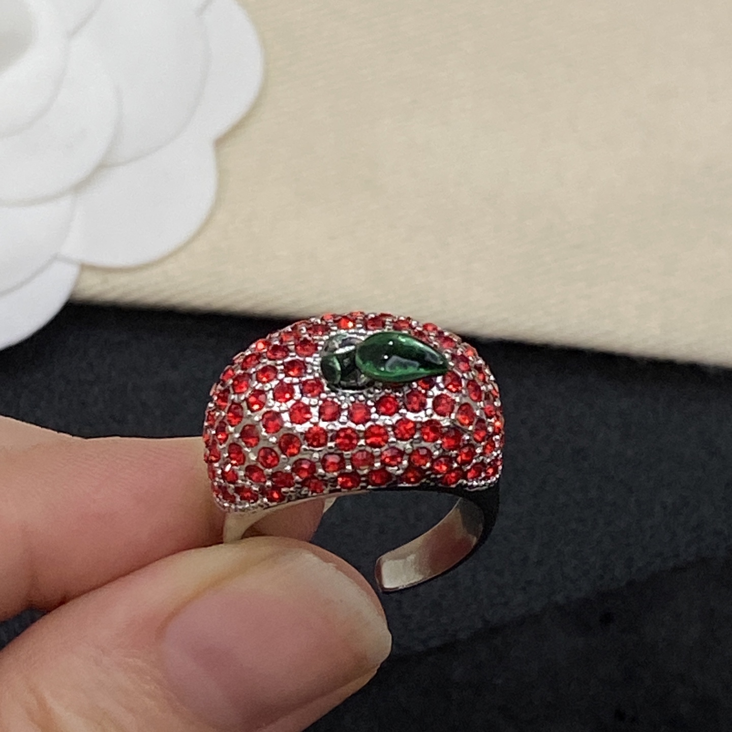 [TOP] Christian Dior Ring - Red - 711 Luxury