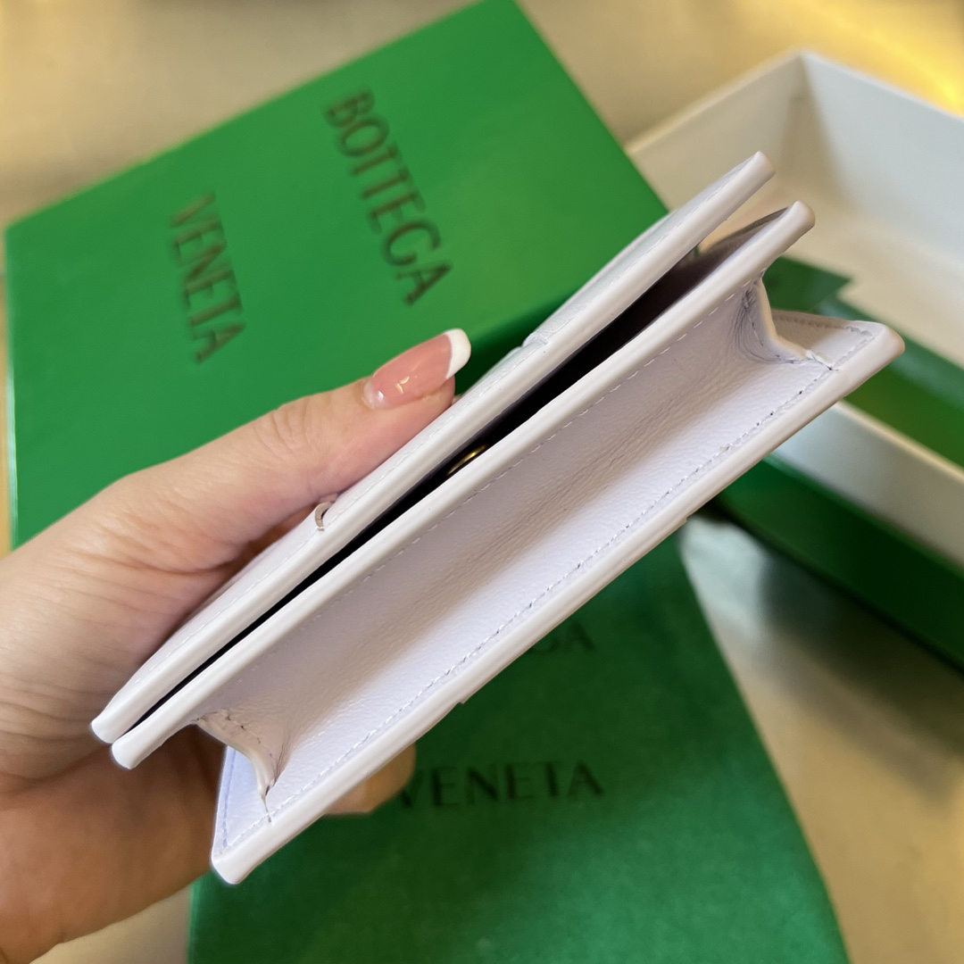 [TOP] Bottega Veneta BV Folding Slim Business Card Holder 12.5x7.5 cm - White - 711 Luxury