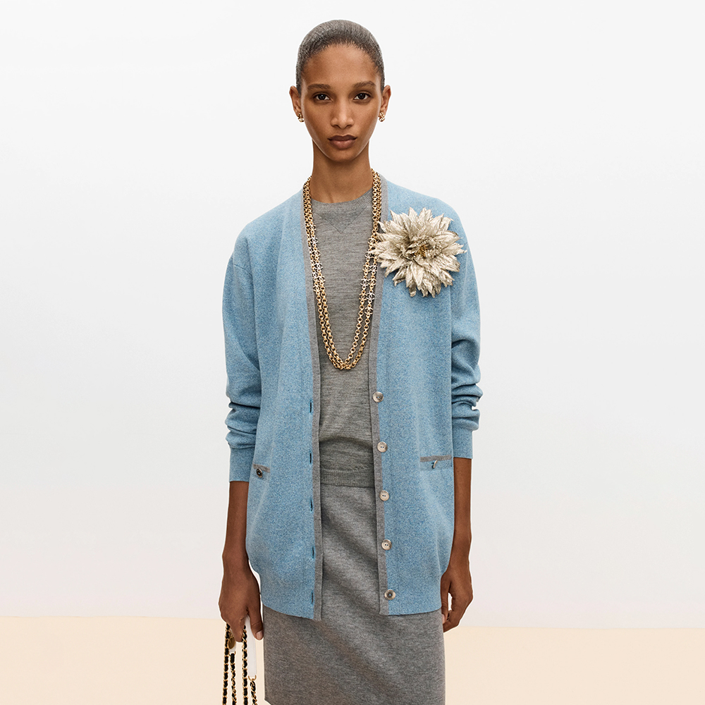Chanel Clothing CHANEL Top-quality Version Cardigan Coton Bleu Gris #393430 | Nigo Office