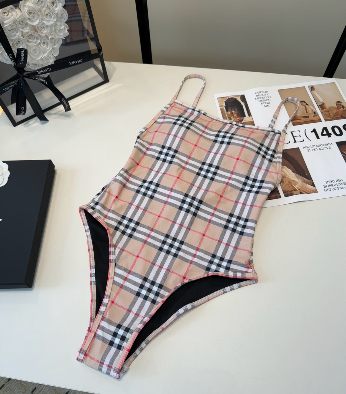 [TOP] BURBERRY One-Piece Swimsuit - Khaki - 711 Luxury