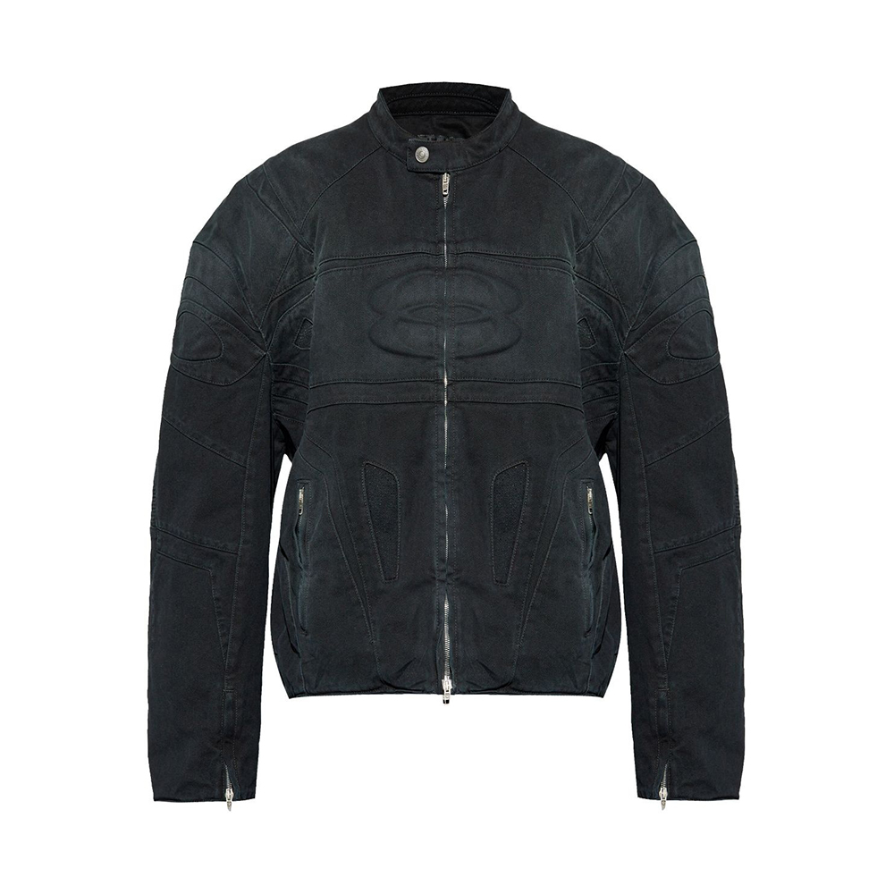 Balenciaga Embossed Logo Denim Jacket #378489