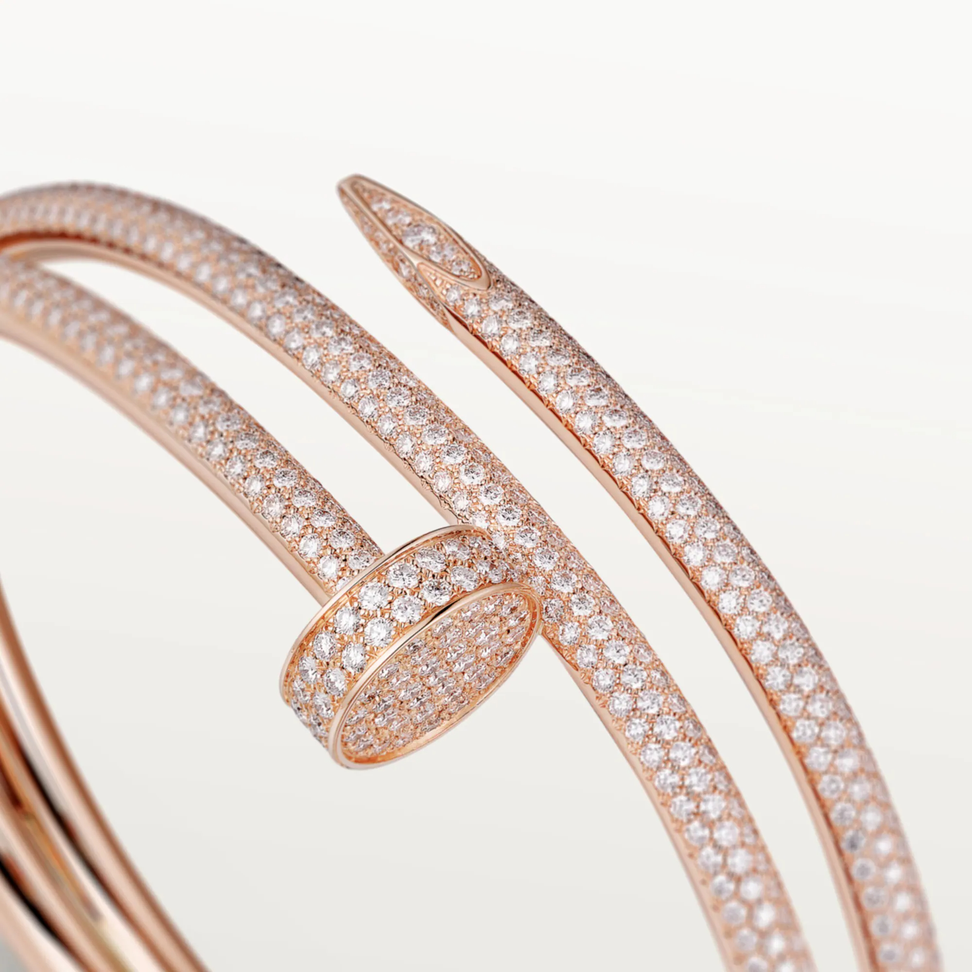Carty Nails Infinity Wrap Bracelet, Rose  Gold, Half-Paved
