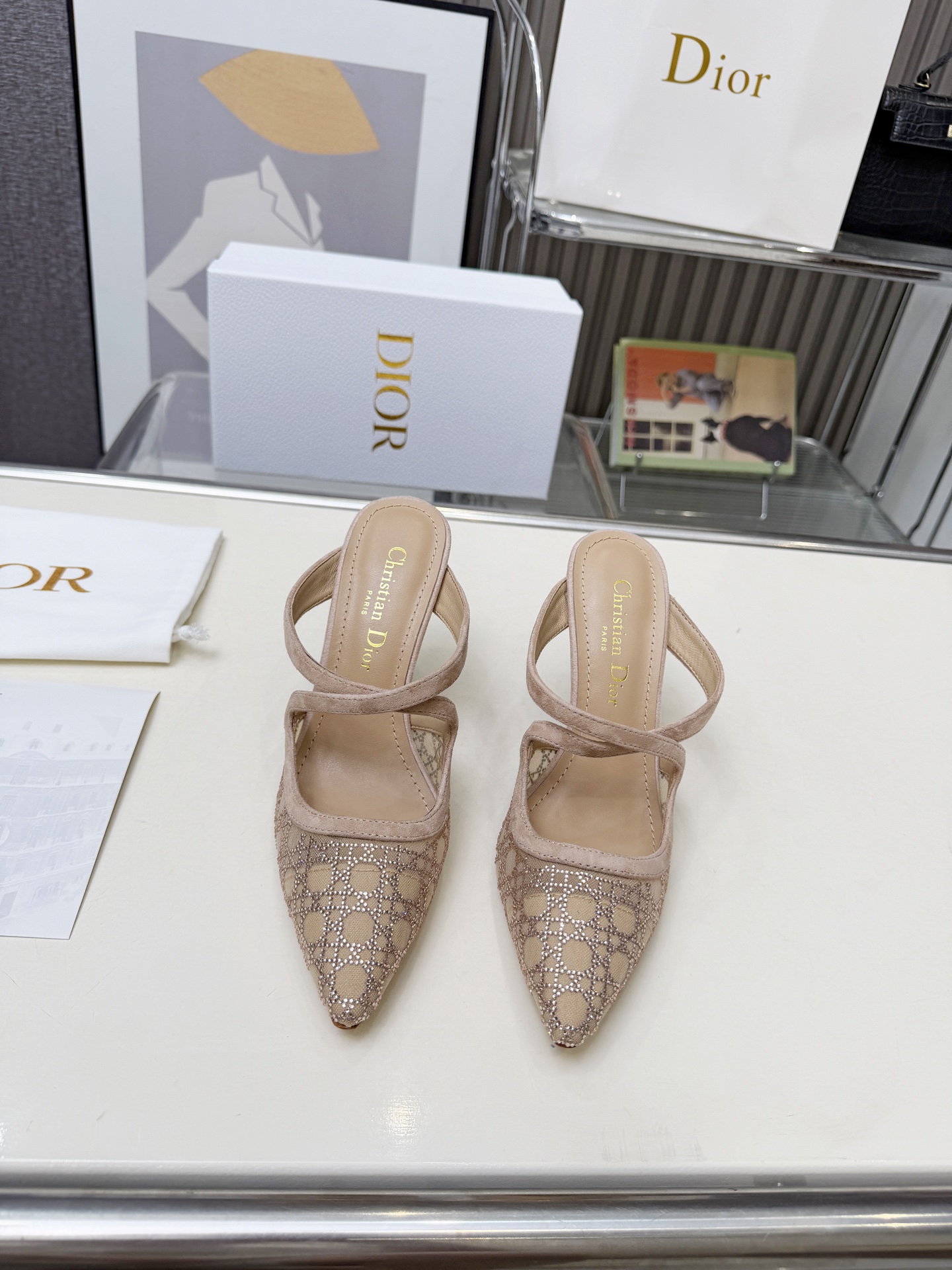 [TOP] Christian Dior High Heels Slippers - Pink - 711 Luxury