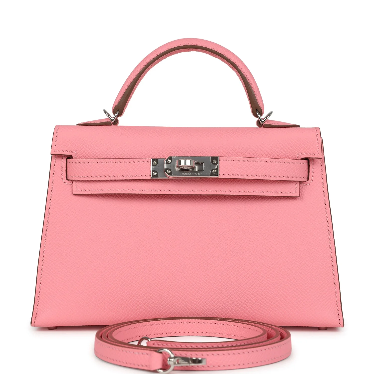 Hermes Kelly Sellier  Rose Confetti Epsom Palladium Hardware