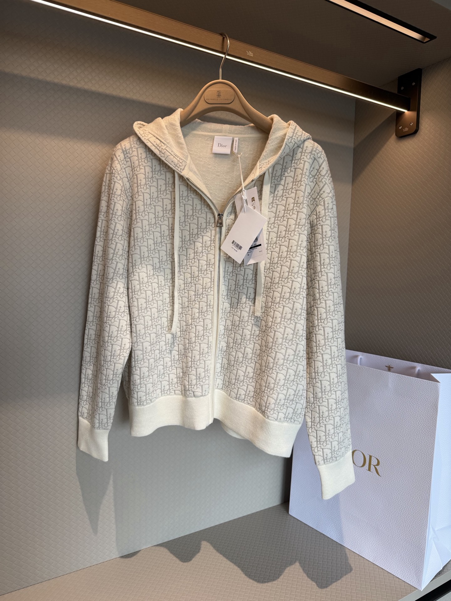 Dior Clothing Dior Dior Oblique Virgin Wool Cardigan #387826 View 2 | Nigo Office