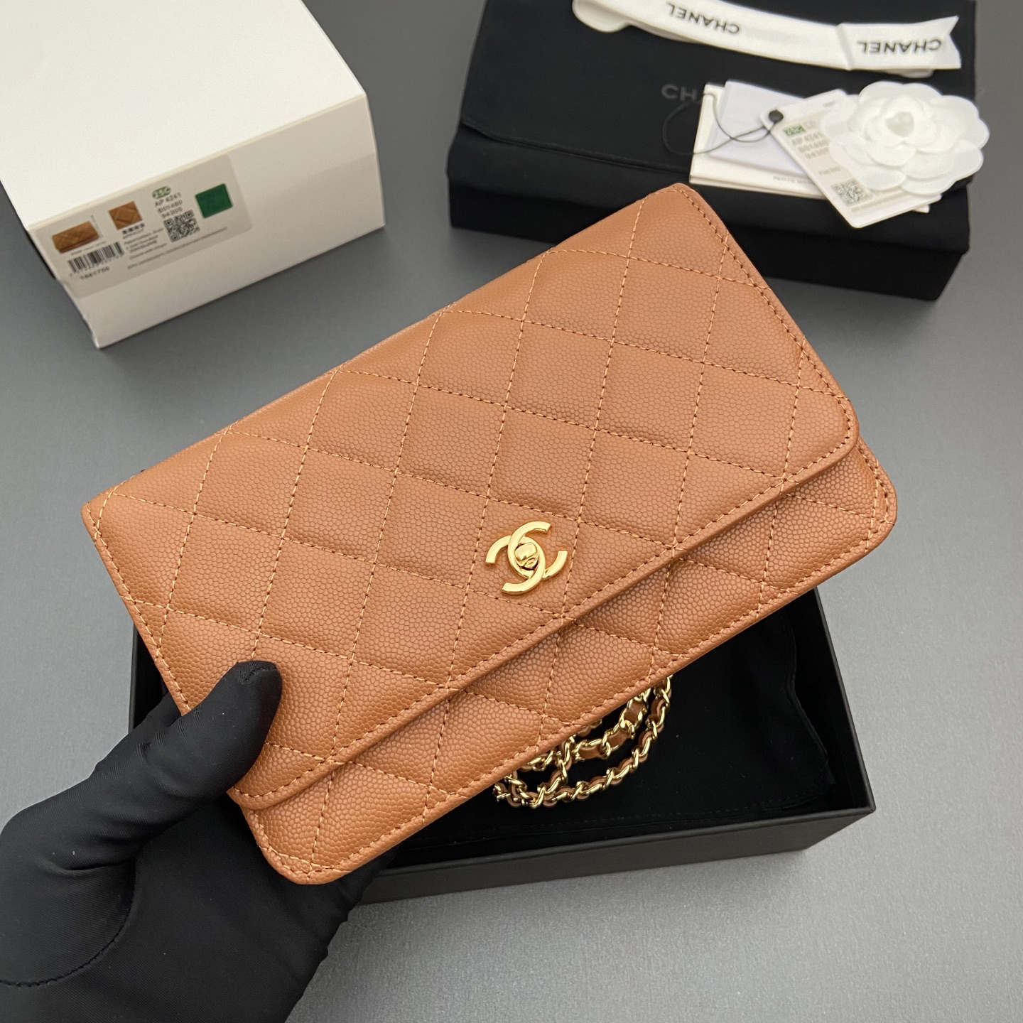 [TOP] CHANEL Woc Bag  20-13-3.5cm - Caramel