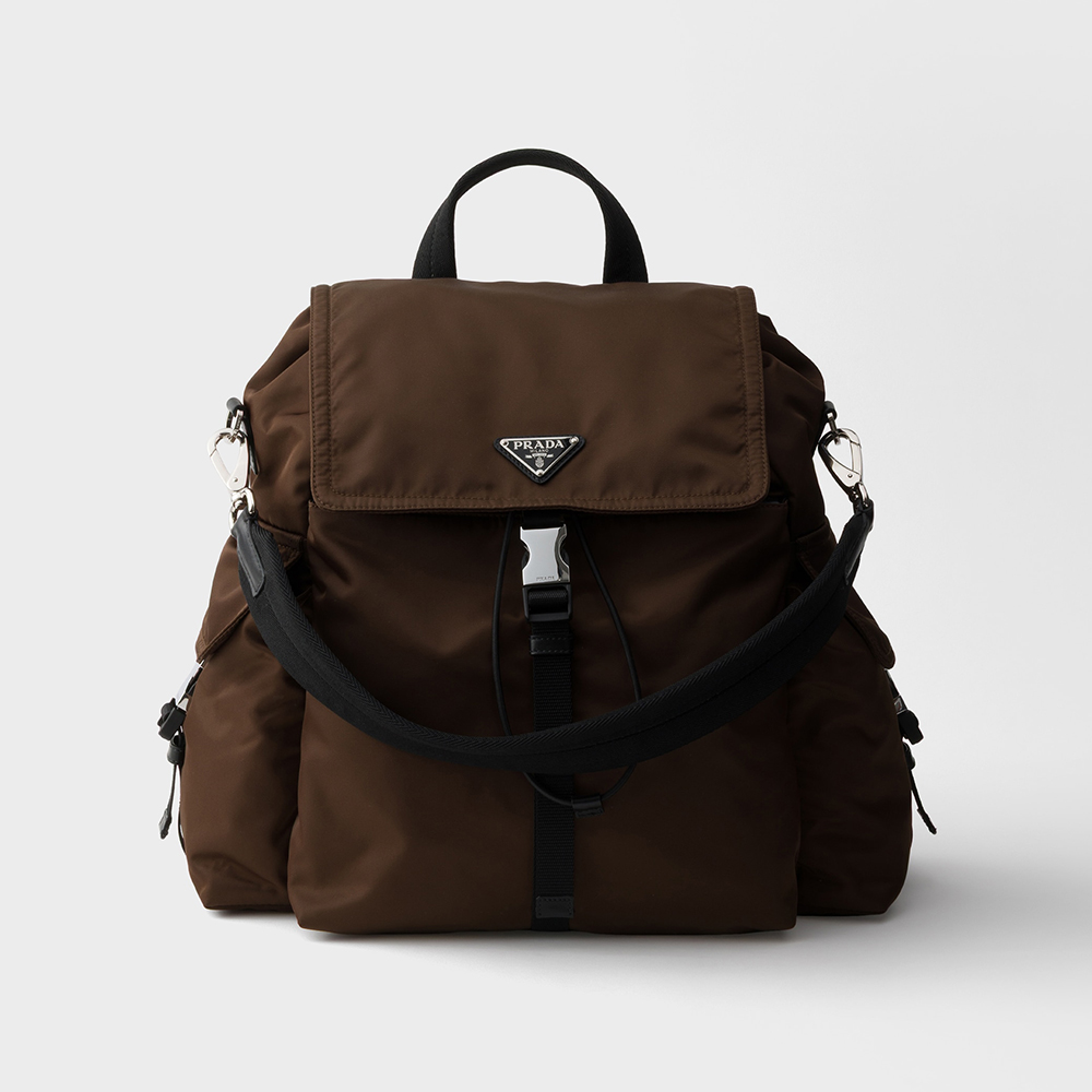 PRADA Aviation Blue Prada Explore Re-nylon And Leather Backpack #378298