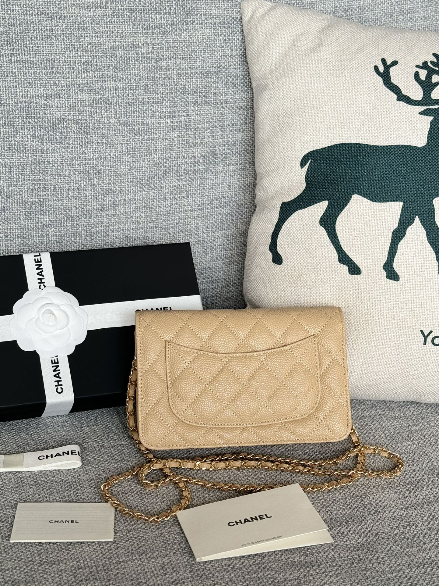 [TOP] CHANEL Woc Bag Cowhide 19x12x3cm - Khaki & GHW - 711 Luxury