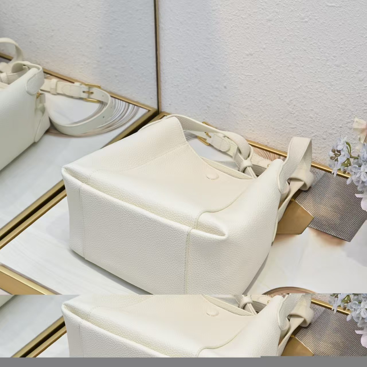 [TOP] Christian Dior CD Signature  Hobo Bag 21*19*11cm - White - 711 Luxury