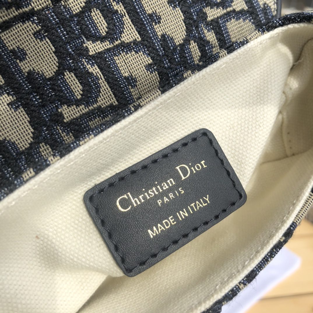 [TOP] Christian Dior Saddle Bag Oblique 21x18x5cm - Navy Blue