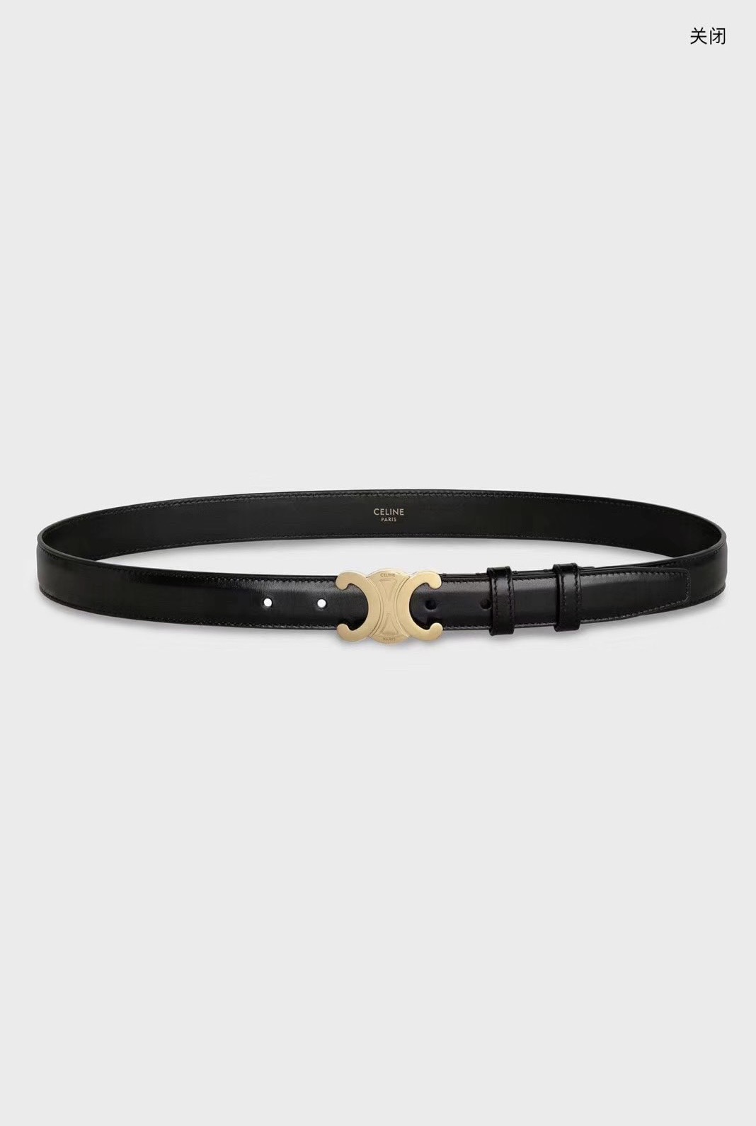 [TOP] CELINE Belt Calfskin 2.4cm - Black - 711 Luxury
