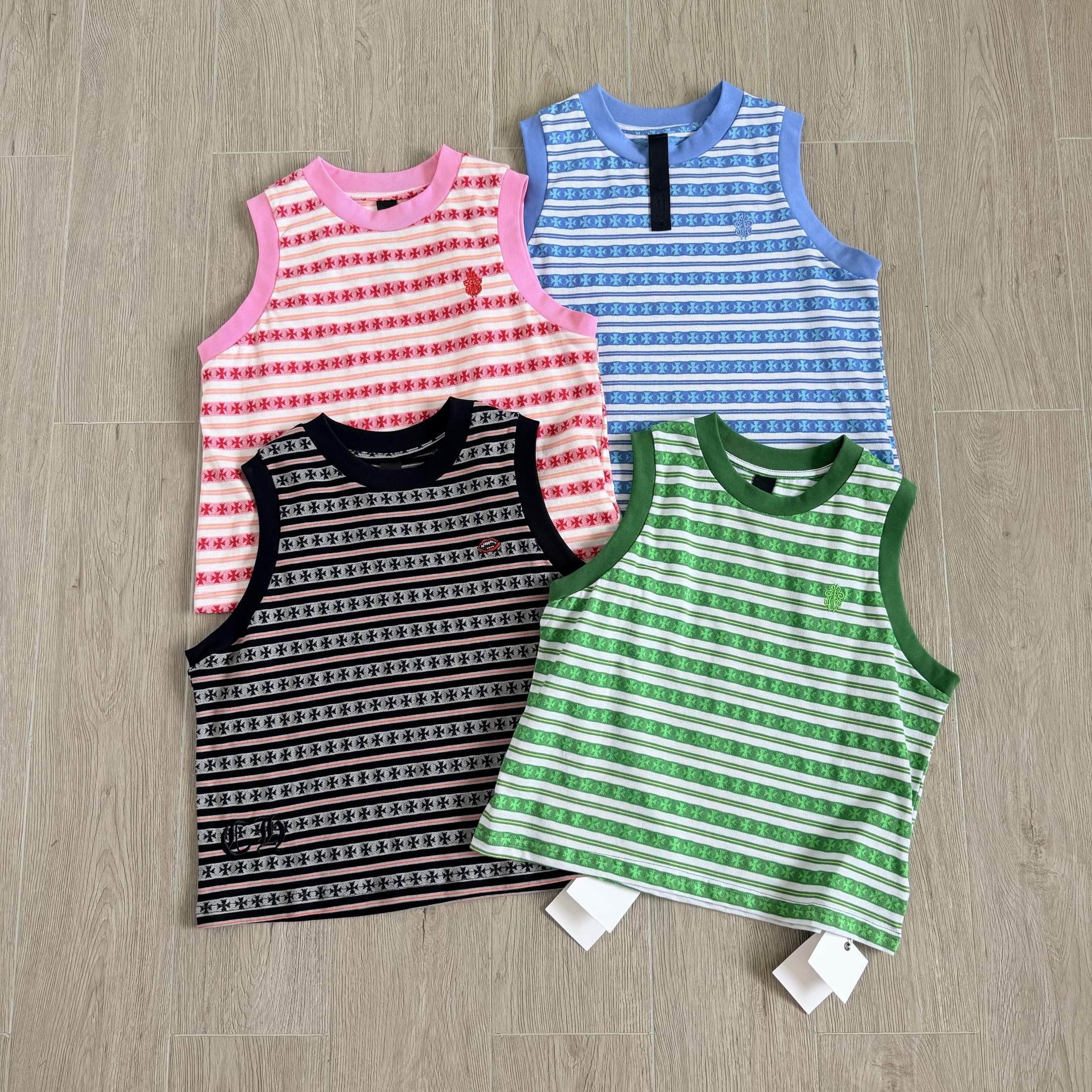 Chrome Hearts Clothing Chrome Hearts All Over Print Striped Jacquard Sword Vest #388686 | Nigo Office