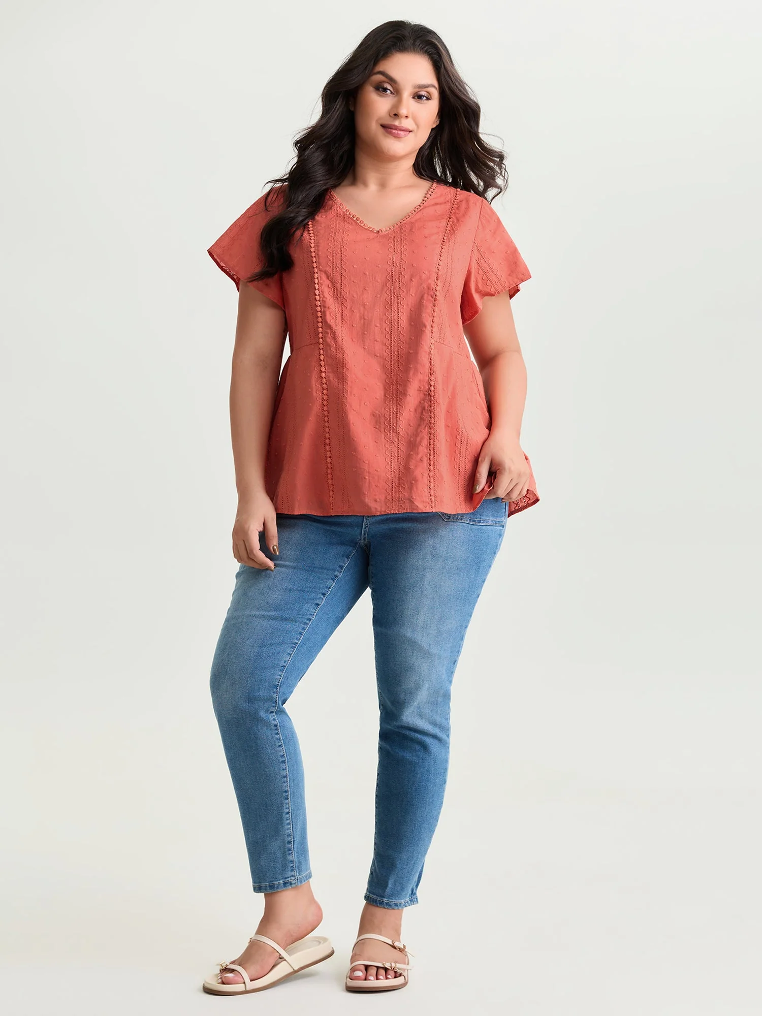 Cotton Breezy Eyelet Textured Blouse