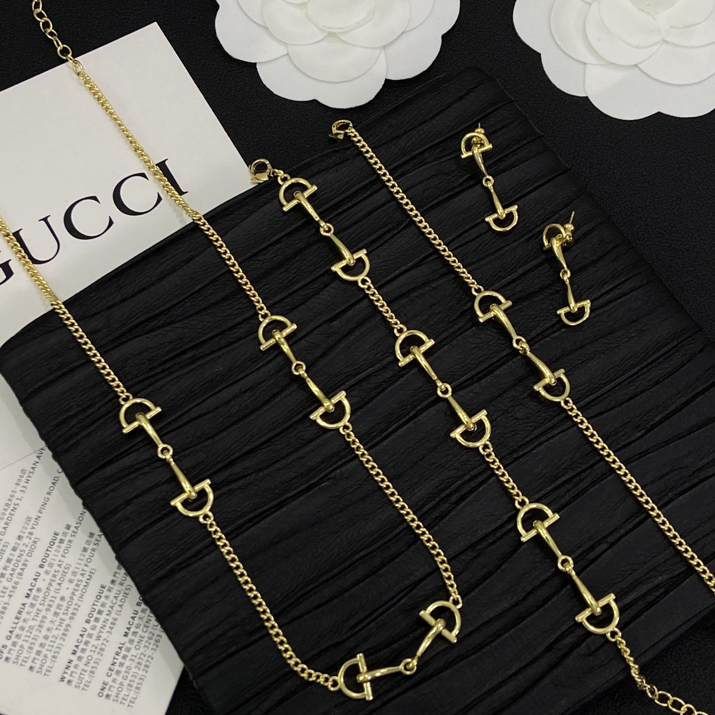 [TOP] Louis Vuitton LV Necklace Bracelet Earrings Set - Gold - 711 Luxury